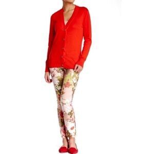 Tory Burch Multicolored Floral Ankle Skinny Jeans